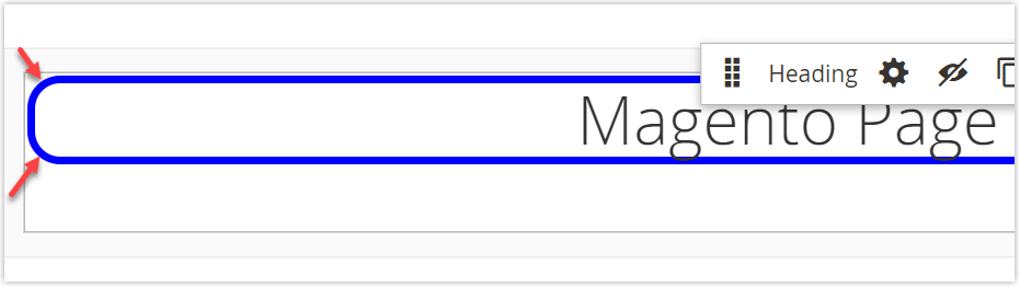border radius for the magento page builder heading container