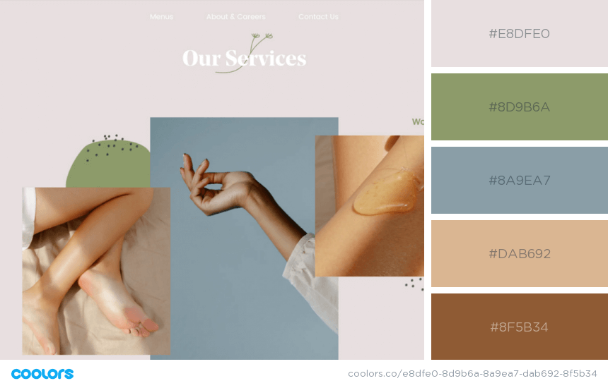 color palettes for website - Cure Nails