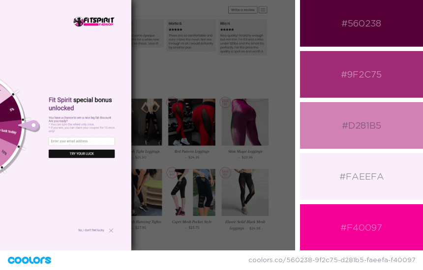 color palettes for website - Fitspirit Fashion