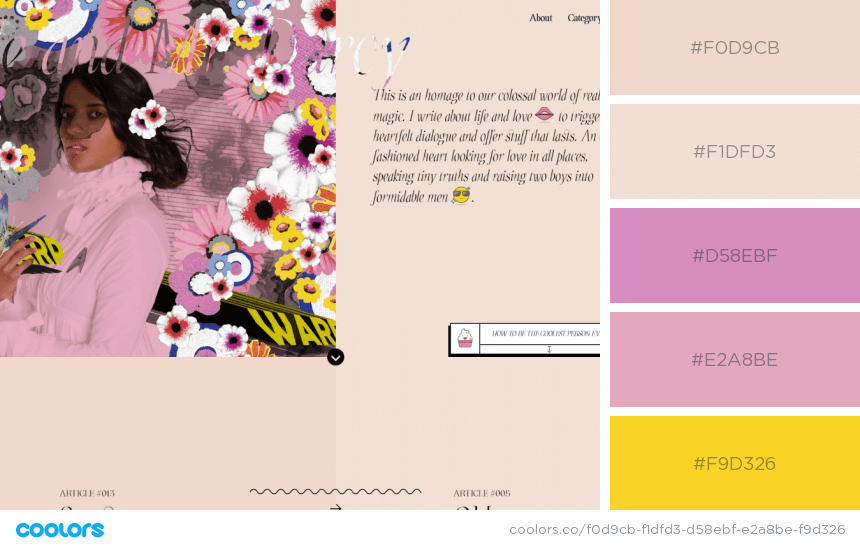 color palettes for website - Me and Mr. Darcy