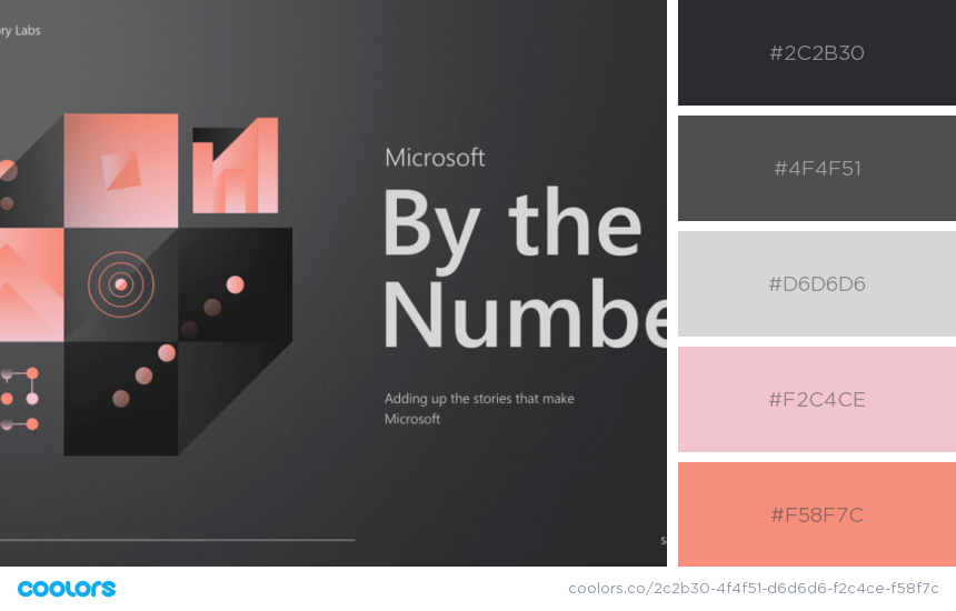 color palettes for website - Microsoft by the Numbers