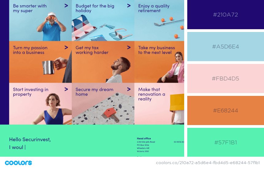 color palettes for website - Securinvest
