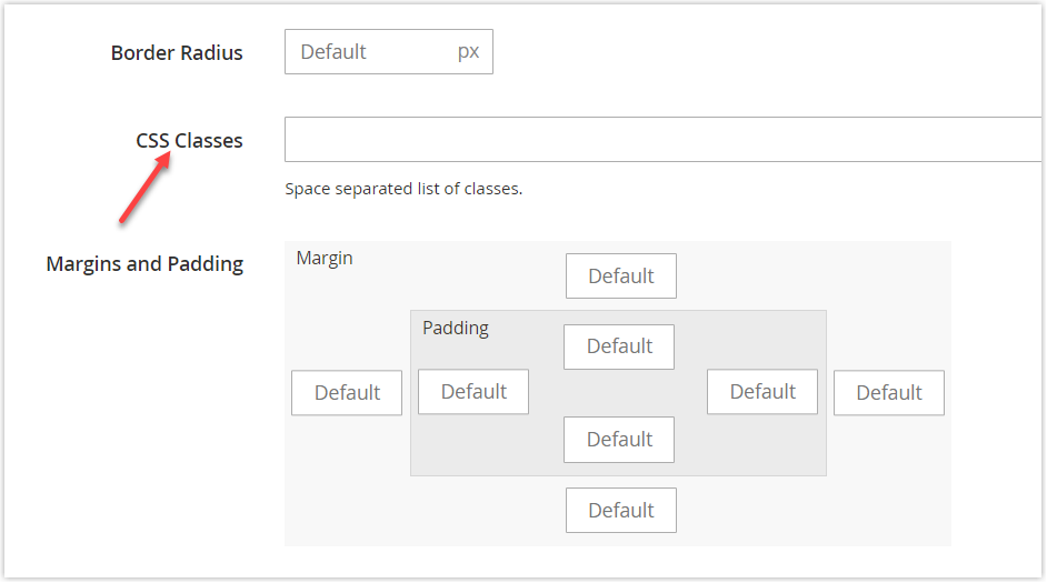 CSS classes field