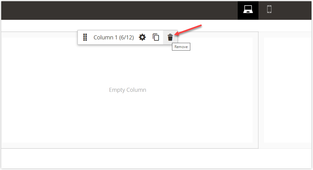delete magento page builder column