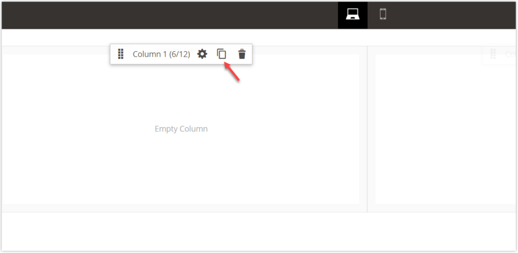 duplicate a magento page builder column