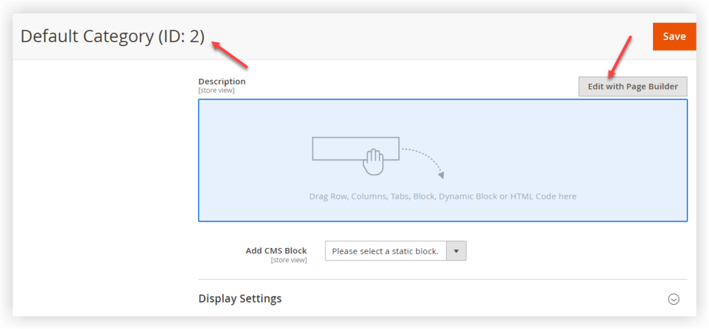enable page builder in magento 2 category edit and creation page