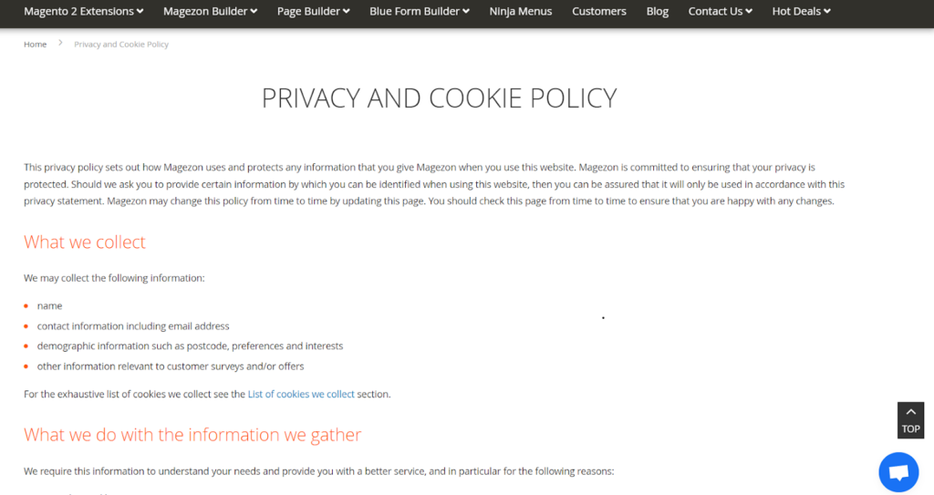 privacy and policy website