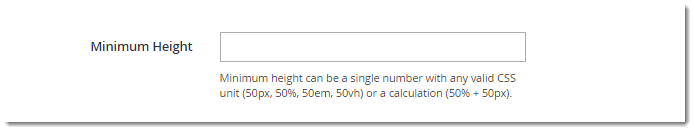 minimum height