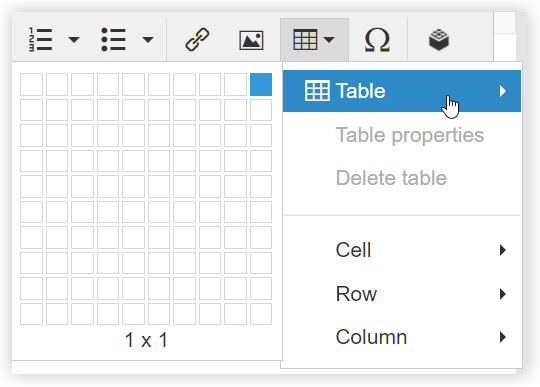magento page builder text table