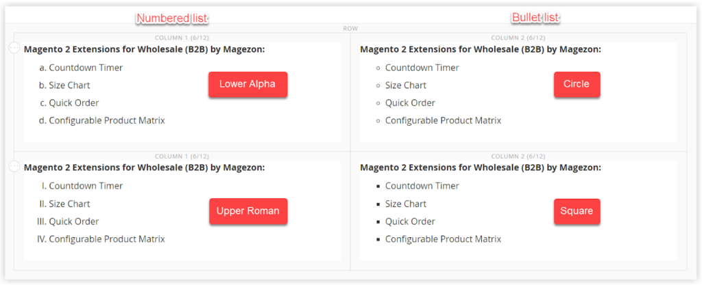 magento page builder text using