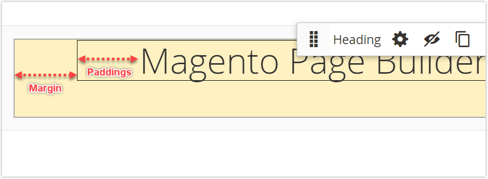 margin and padding of the heading container