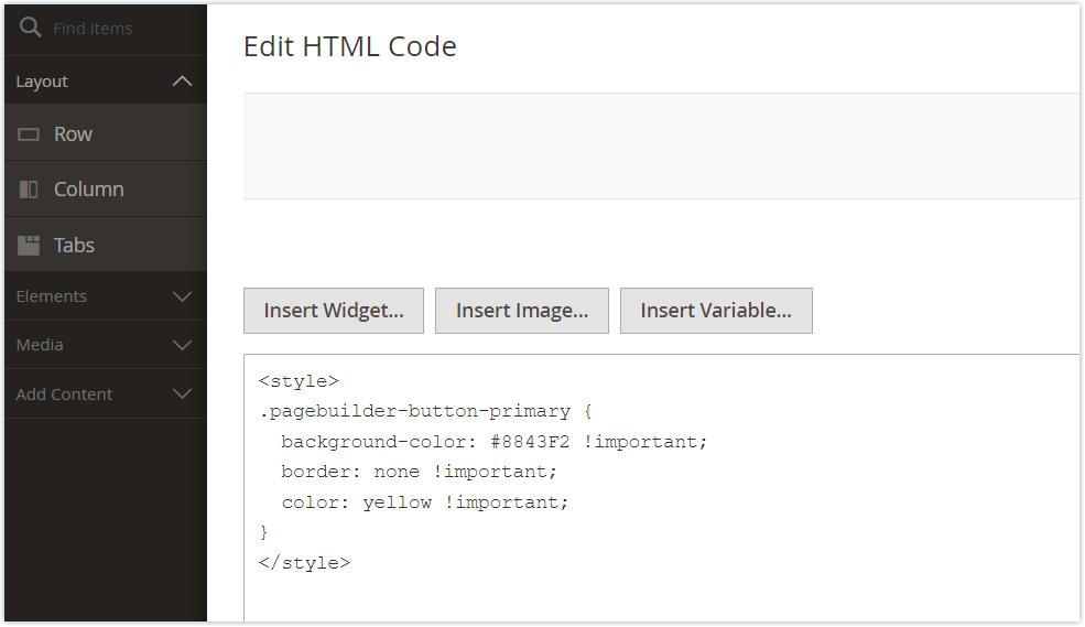 Paste the newly created codes into the HTML Code editor