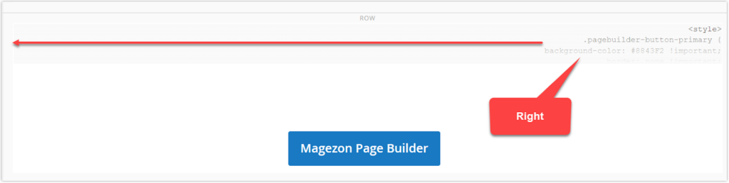 Right alignment in the Magento Page Builder HTML Code