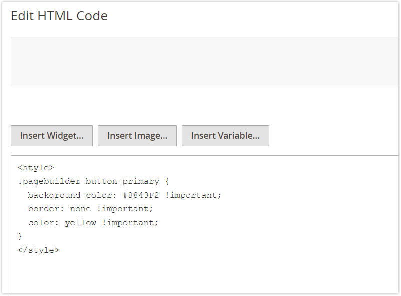 The codes that will be pasted into the HTML Code editor.