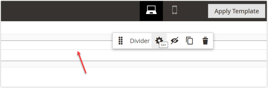 The divider looks in Magento Page Builder