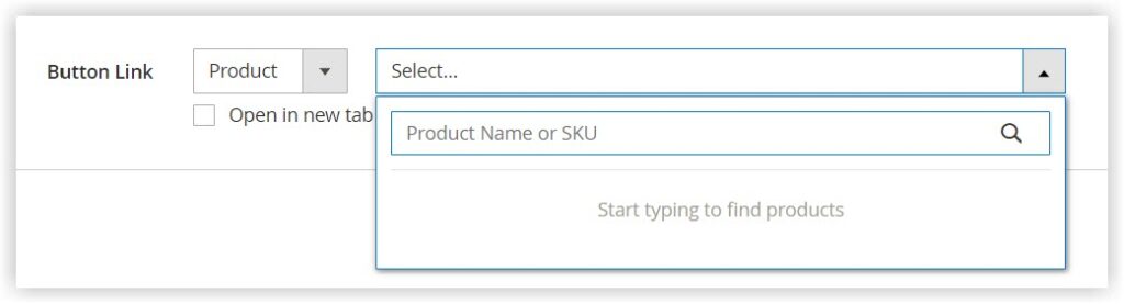 button link product in magento page builder