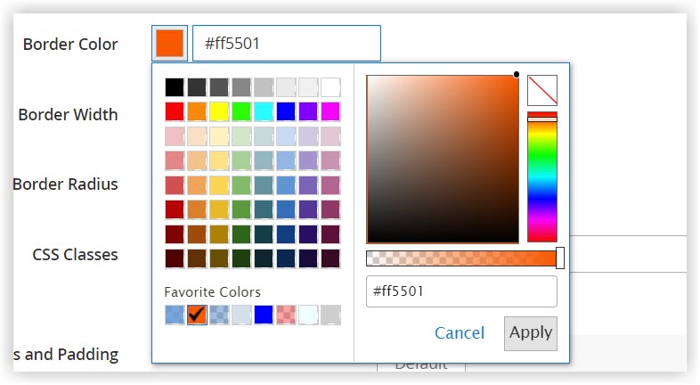 individual buttons border color in magento page builder