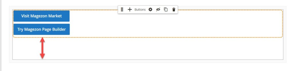 margins container example in magento page builder