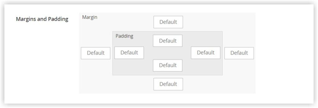 margins and padding in magento page builder