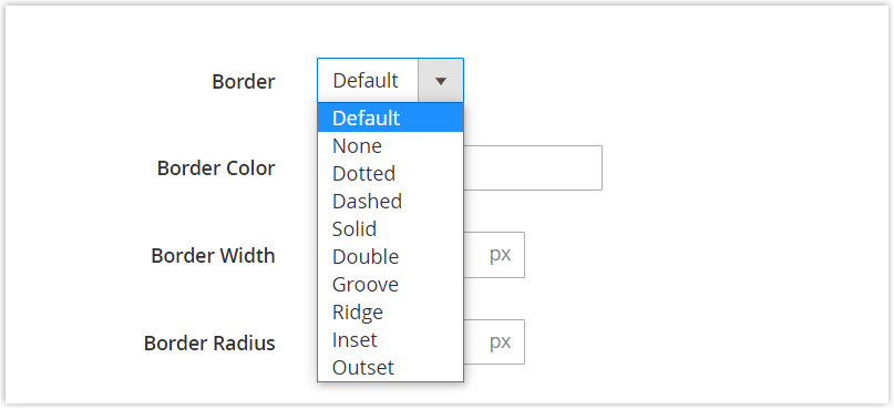 Border style for the video container