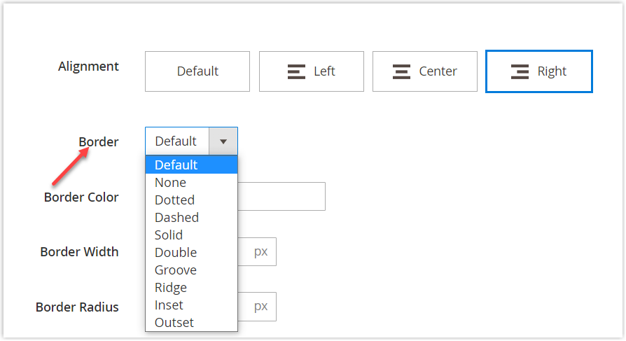 Choose the style for the banner container's borders