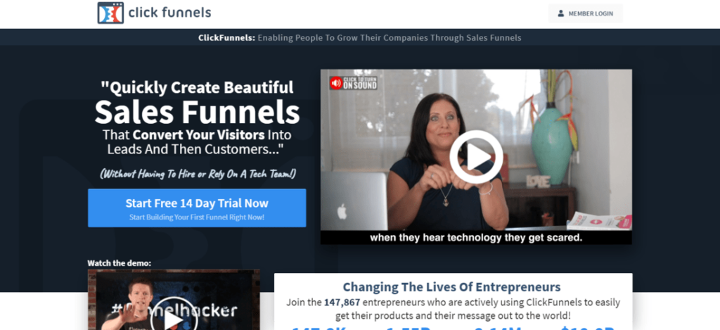 clickfunnels landing page builder