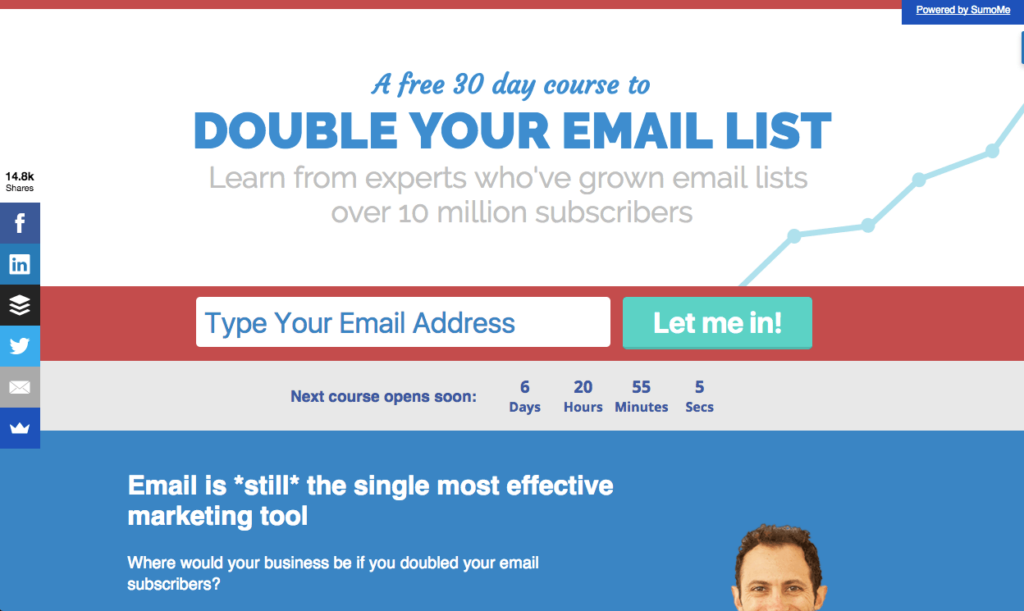 Email1K landing page example