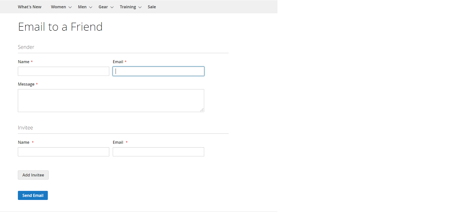 Magento email to a friend