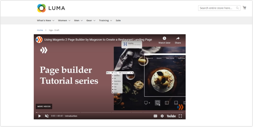 Magento Page Builder Video Maximum Width 1