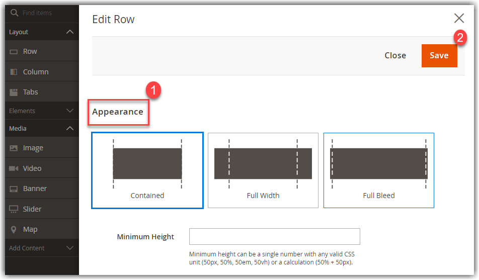 map row appearance settings