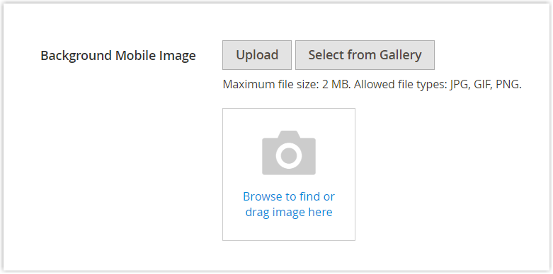 Upload background mobile image