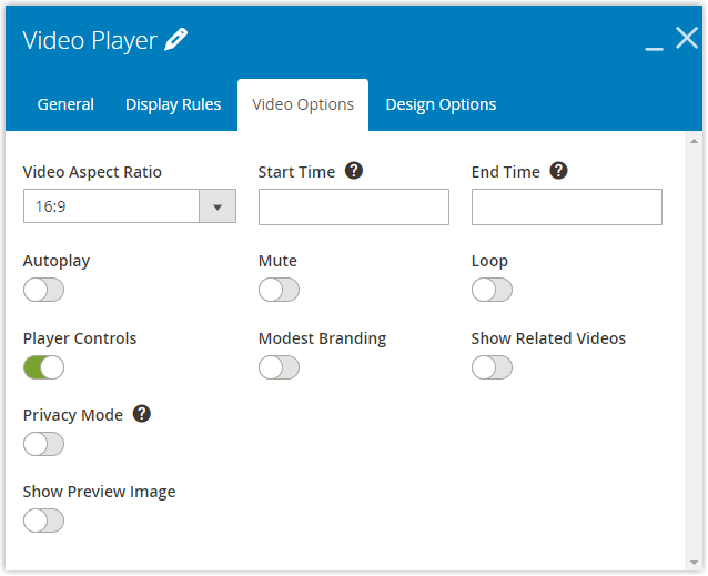  Video Player element of Magezon Page Builder comes with customization options 