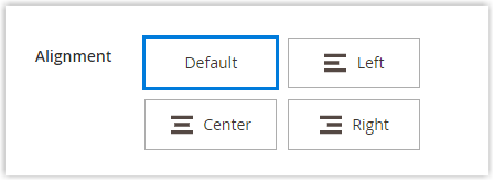 block content type alignment setting