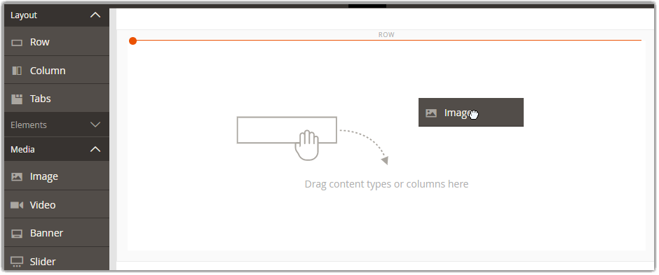 image content type add an image on stage