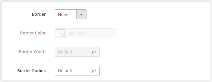image content type border setting none option