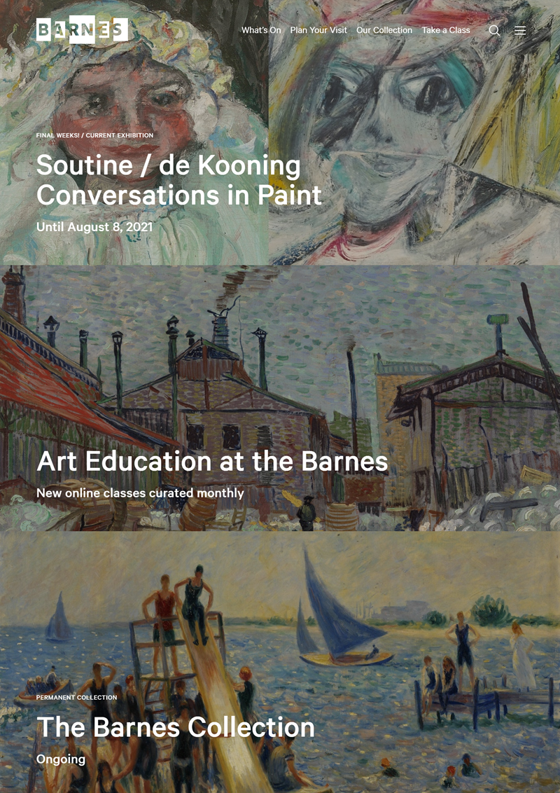Barnes Foundation’s Photos. - Best home page design examples for website in 2021
