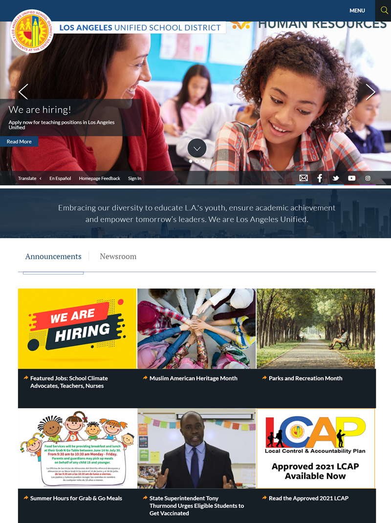Achieve Lausd - One Of The Good Homepages.