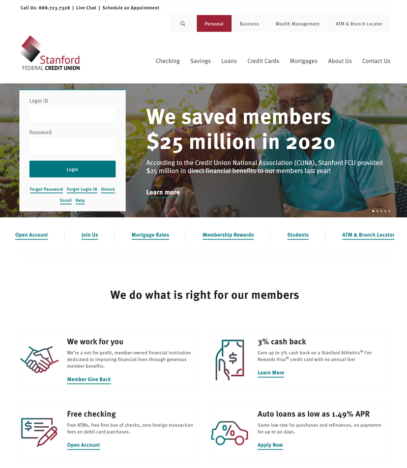 Stanford Federal Credit Union Site.