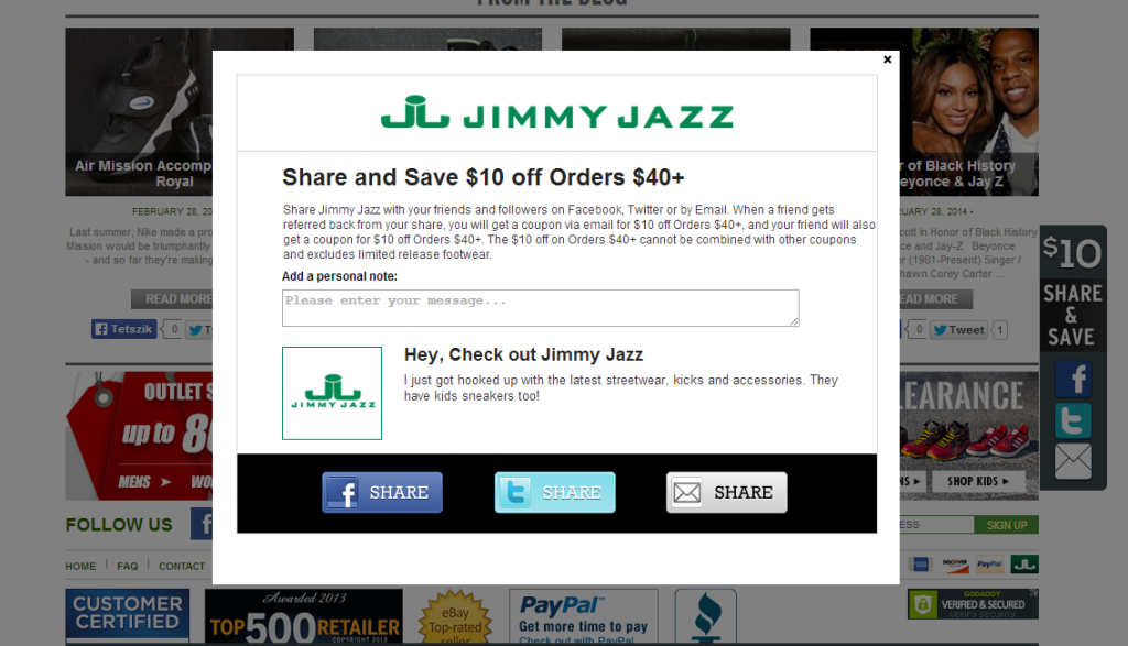 jimmyjazz promote social sharing