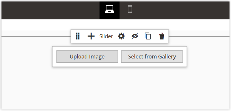 Magento Page Builder Slider toolbox
