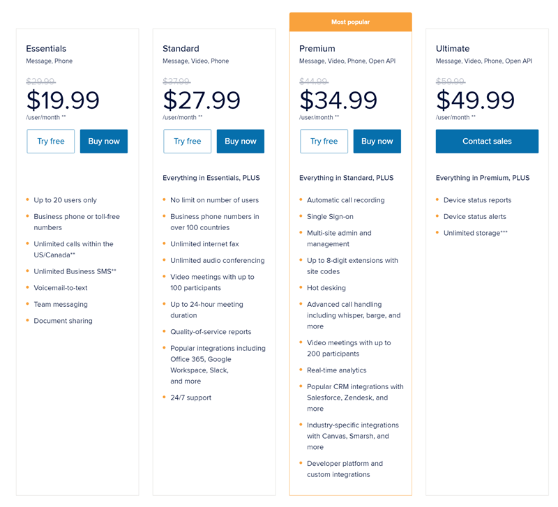 Pricing Table