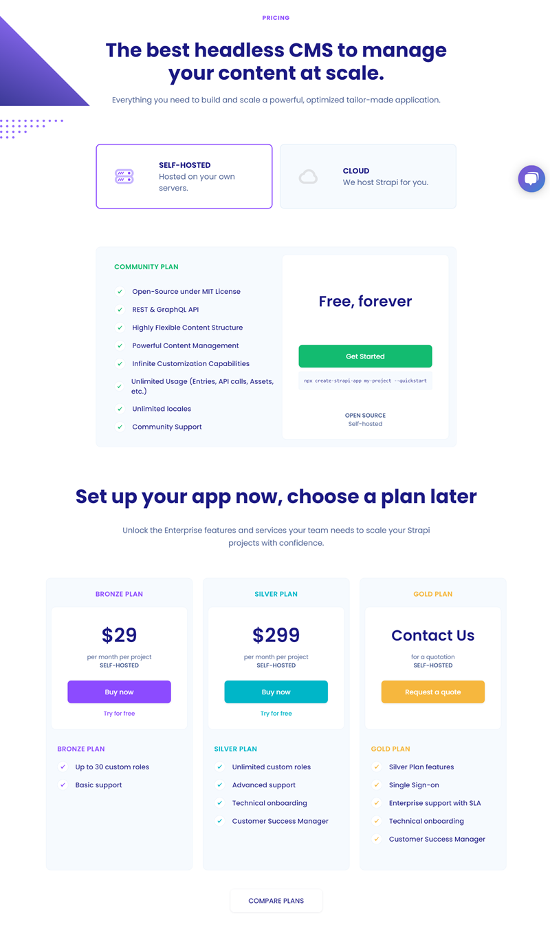 Pricing List Of Strapi.