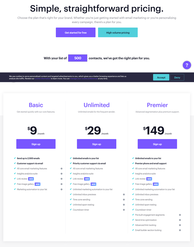 Simple, Straightforward Pricing - Campaign Monitor.