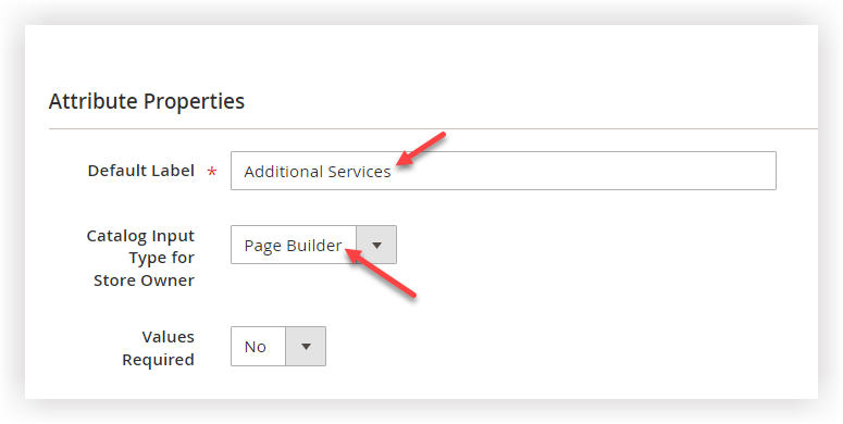 Page Builder acts as an Input Type of Product Attributes