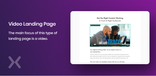 video landing page