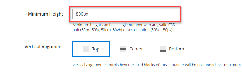 the row's minimum height