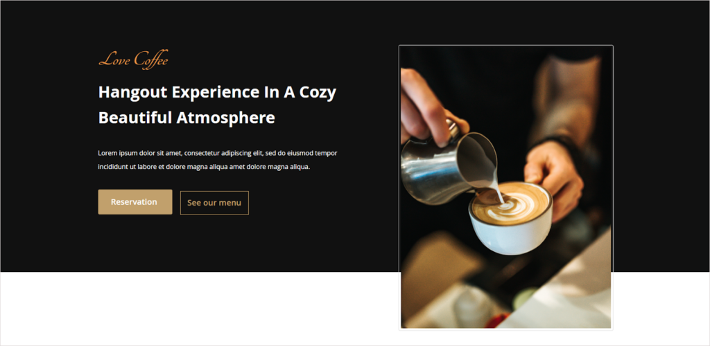 Section 1 of the Coffee Landing Page 