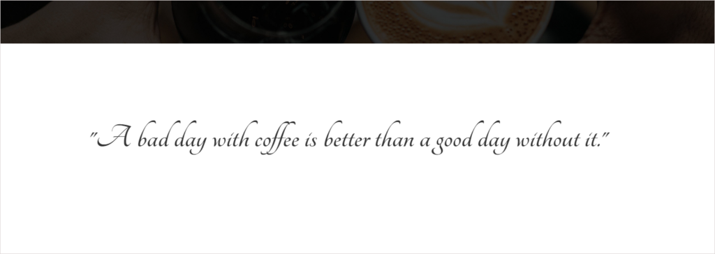 Section 5 of the coffee landing page