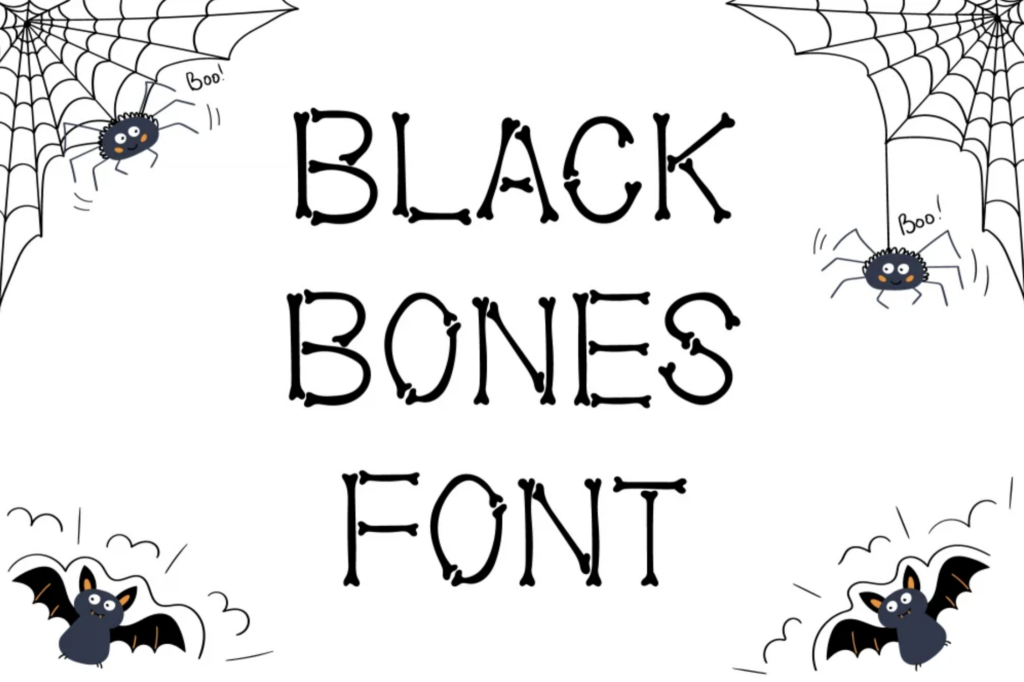 Black bones - scary Halloween fonts