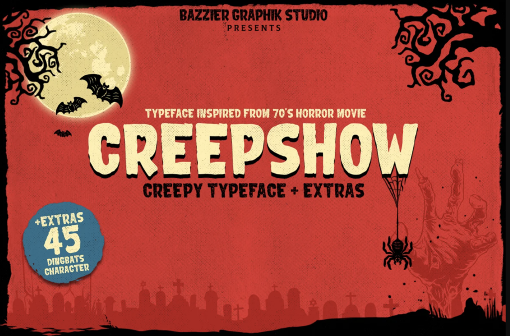 Creepyshow - creepy fonts for Halloween